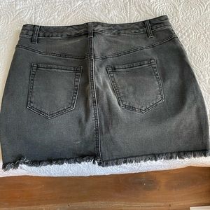 Black denim skirt